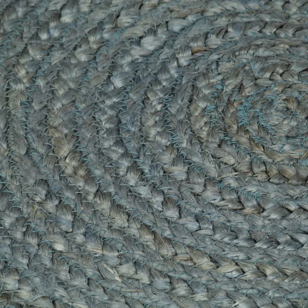 olívazöld kézzel font kör alakú jutaszőnyeg 90 cm