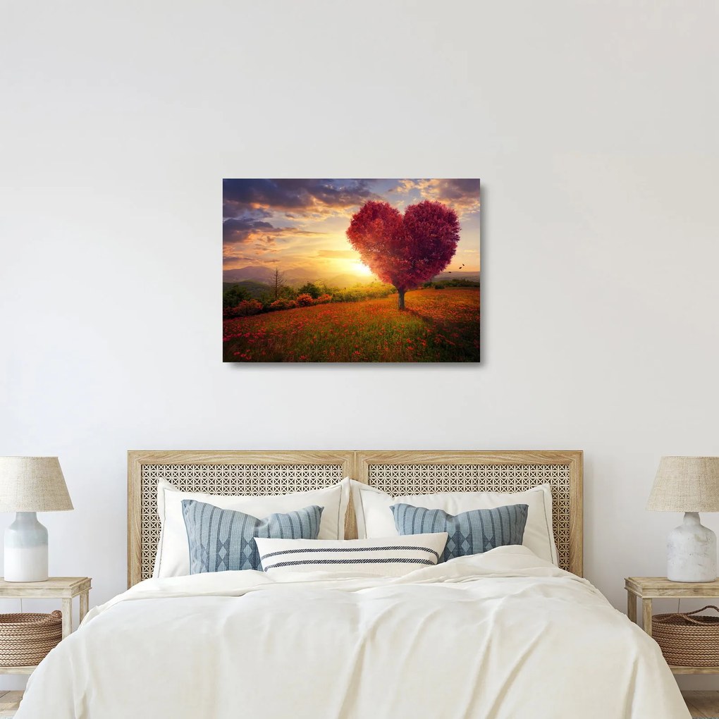 A szív alakú fa képe (üvegen) (70x50 cm)