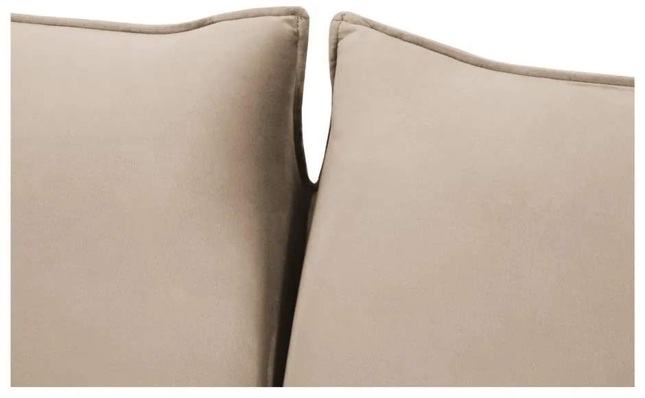 Bézs bársony kinyitható kanapé 194 cm Vienna – Cosmopolitan Design