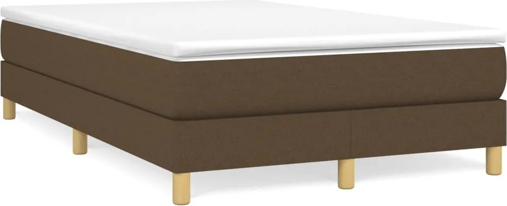 vidaXL sötétbarna szövet rugós ágy matraccal 120 x 200 cm
