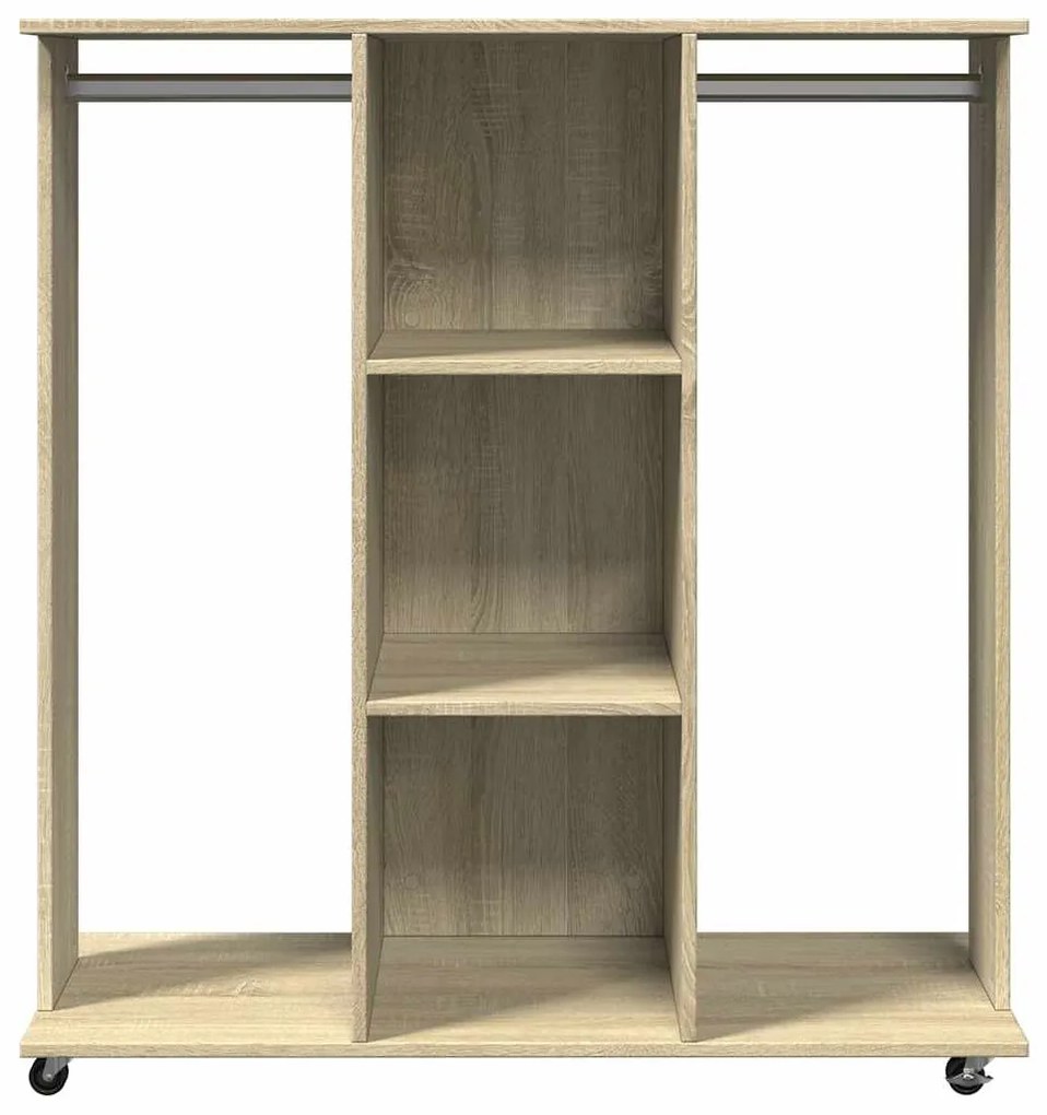 sonoma tölgy szerelt fa ruhásszekrény kerekekkel 102x38x110 cm