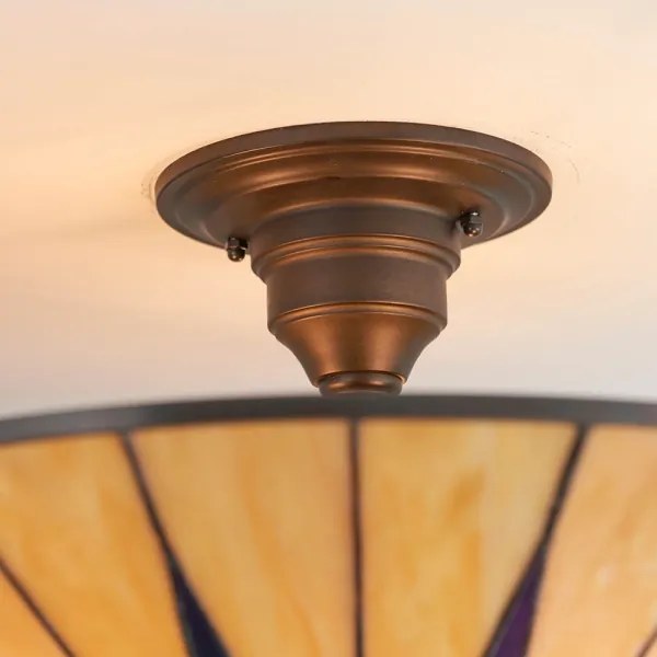 Endon 64043 - Felületre szerelhető Tiffany DARK STAR csillár 3xE27/60W/230V, Ø 49 cm