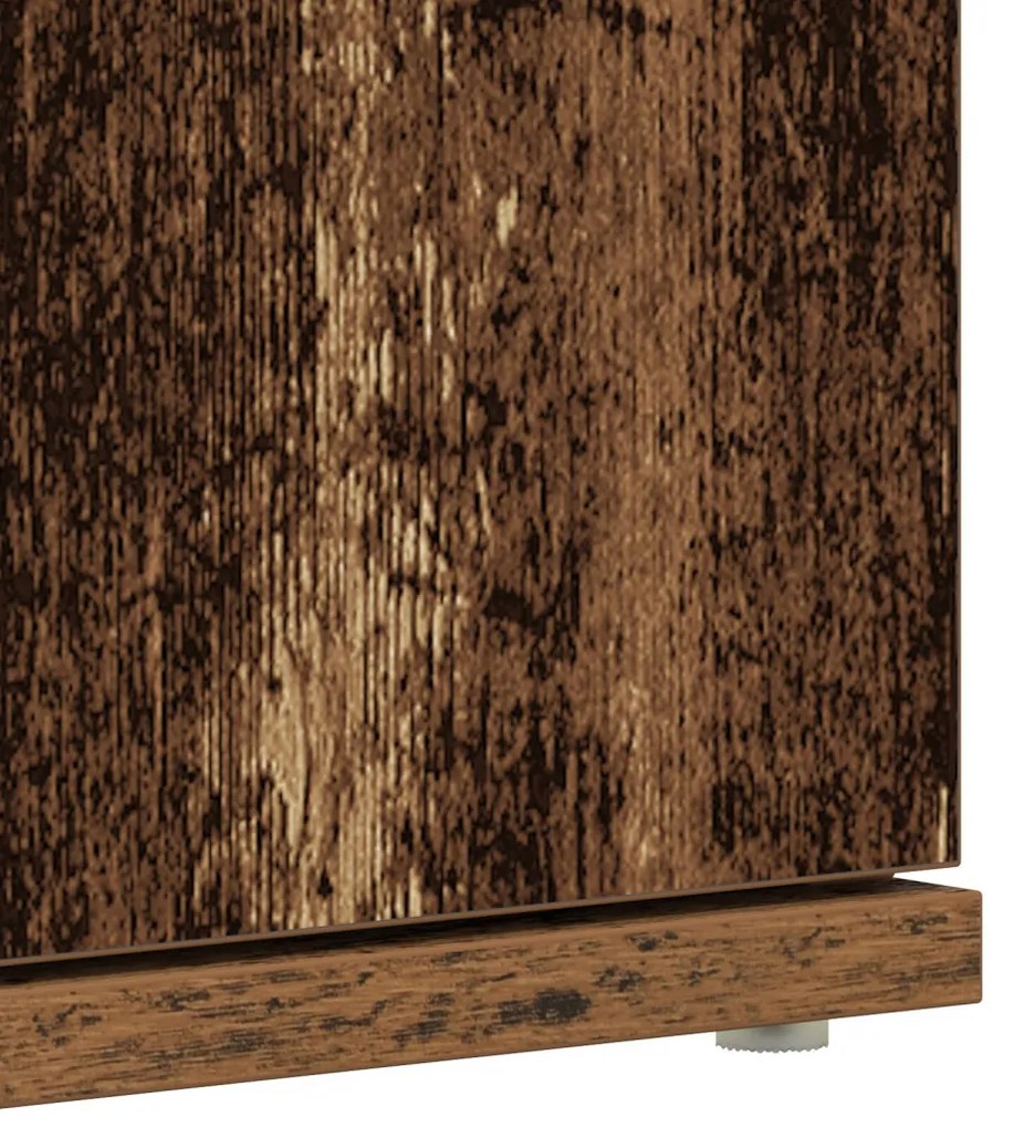 vidaXL Cipőszekrény polcokkal ajtóval Öreg fa 80 x 39 x 178 cm Faanyag