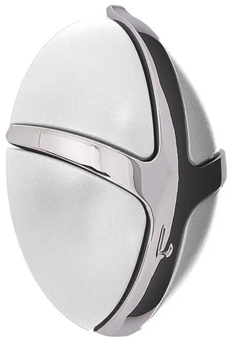 Fehér-fényes ezüstszínű fali műanyag akasztó Tick – Spinder Design