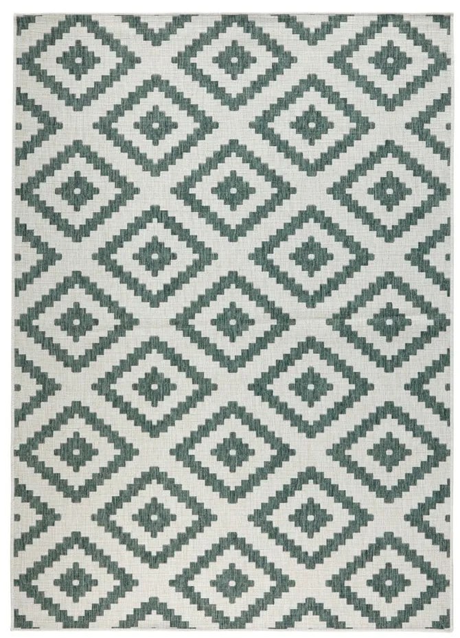 Malta zöld-krémszínű kültéri szőnyeg, 80 x 150 cm - NORTHRUGS