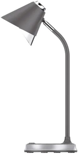 Immax 08972L - FINCH LED asztali lámpa, 9W, 12cm, szürke/krom, dimmelhető