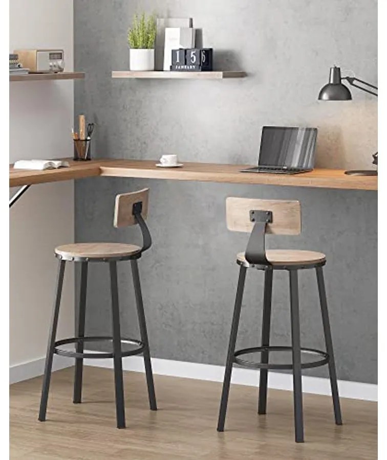 Bárszékek, Konyhai Székek 2 db-os Szett, Szürkés Bézs és Fekete