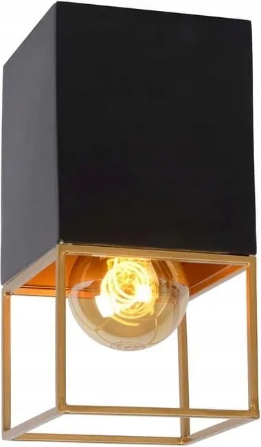 Mennyezeti spot lámpa fekete arany spot cső téglalap alakú 18 cm Lucide