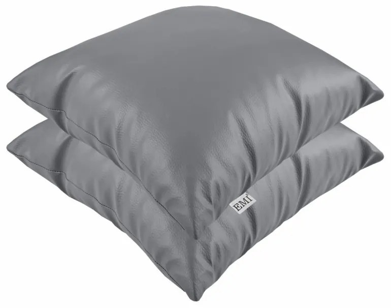 EMI szürke színű műbőr párna, Párna 45x45 cm