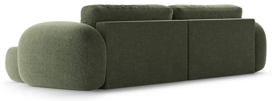 Zöld zsenília kinyitható-tárolóhelyes sarokkanapé Tonale – Cosmopolitan Design