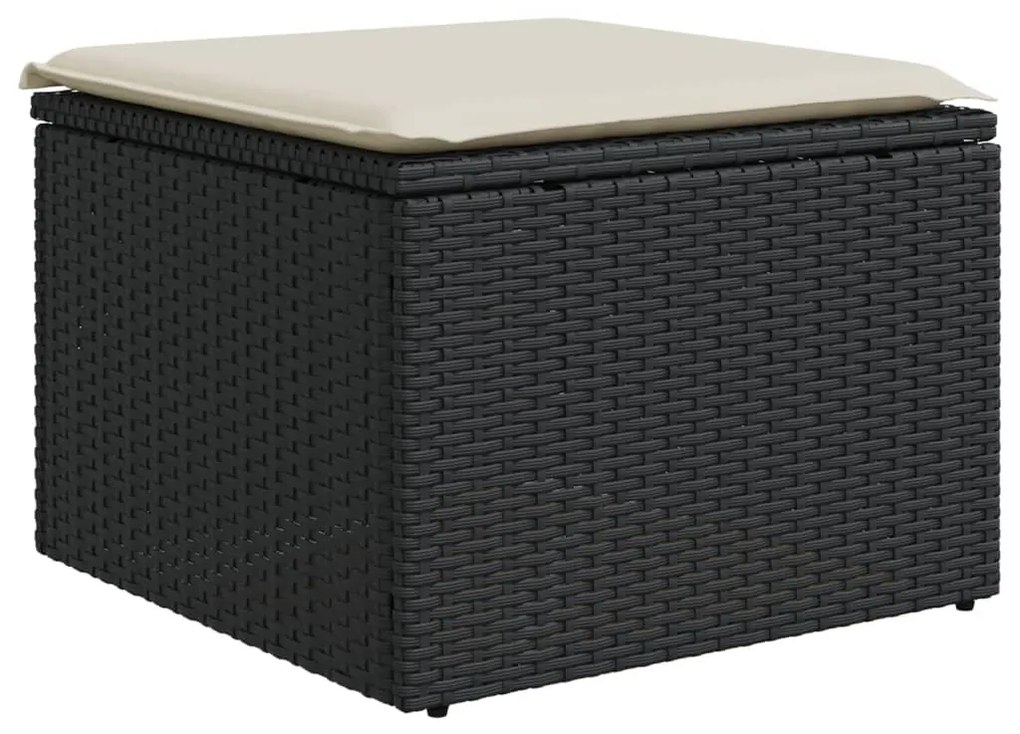 vidaXL fekete polyrattan kerti szék párnával 55 x 55 x 37 cm