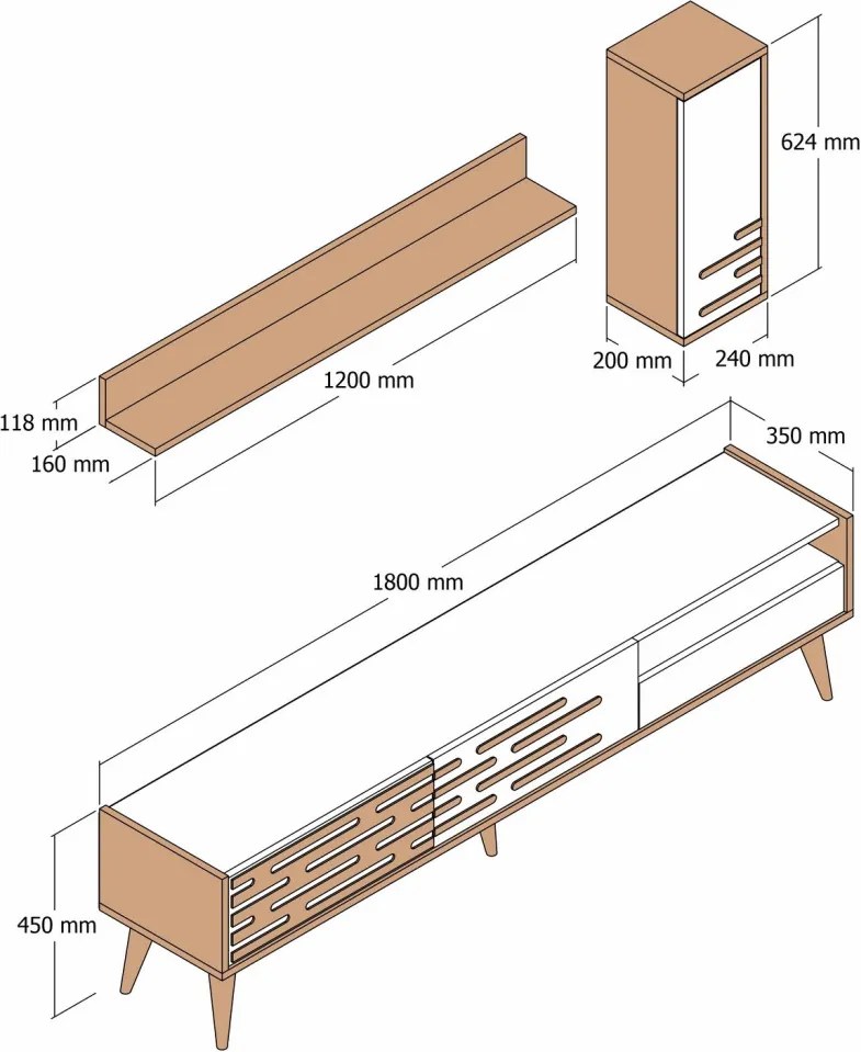 Valensiya - Walnut, White, Marble