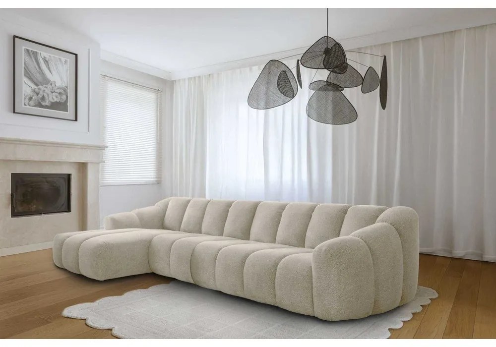 Bézs sarokkanapé (bal oldali-heverő résszel) Shell – Miuform