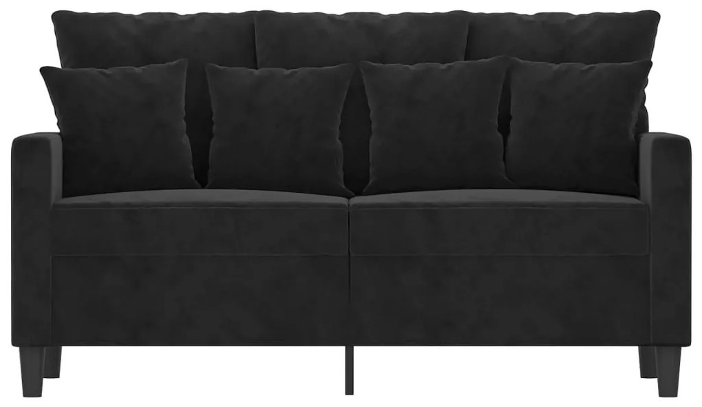 kétszemélyes fekete bársony kanapé 120 cm