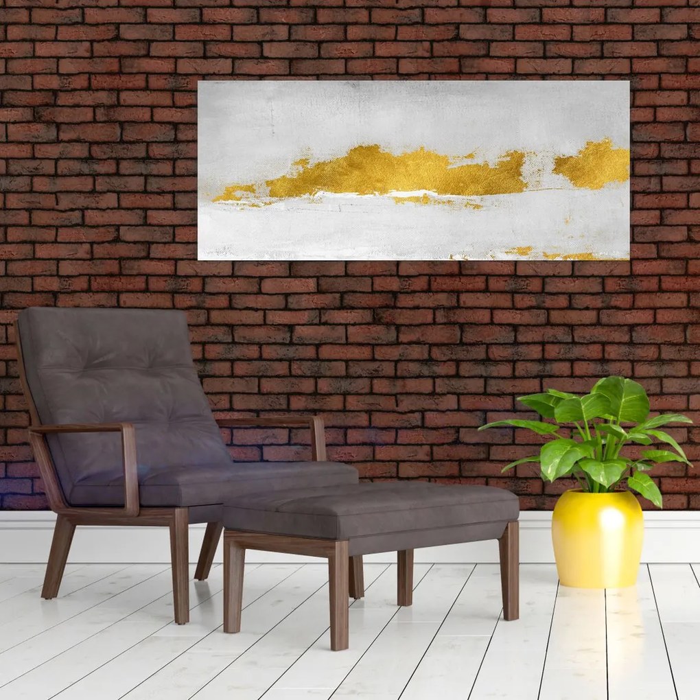 Kép - Arany és szürke vonások (120x50 cm)