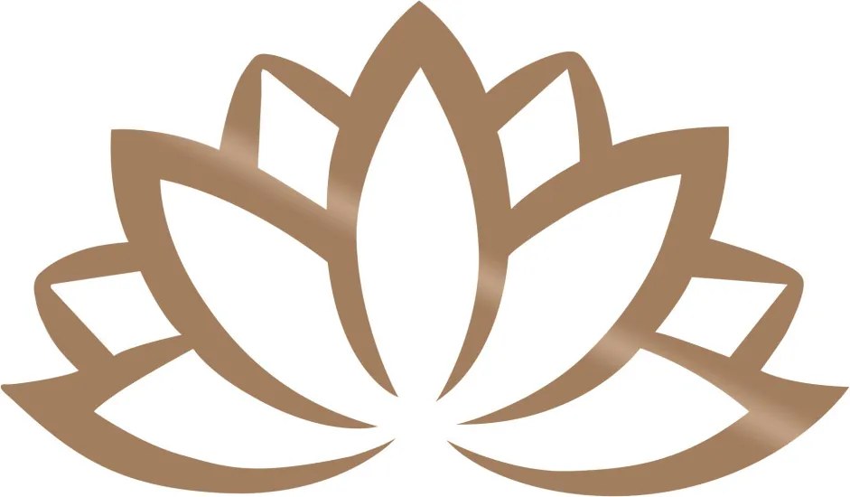 Lotus fém fali dekoráció, réz, 60×35 cm