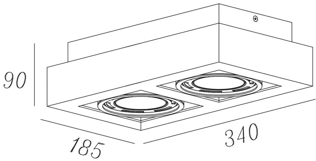 Lámpa Mennyezeti lámpatest Loid, 4663,AC220-240V, 50/60 Hz, IP 20,2* GU10, ES111dupla,fehér