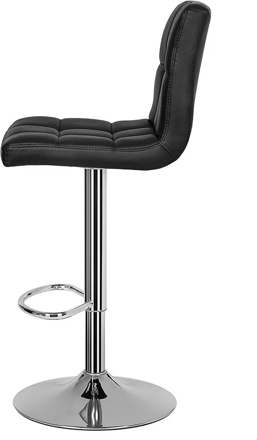 Bárszék szett 2 db-os, állítható magasság, szintetikus bőr, fekete