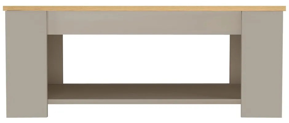 Szürke-natúr színű dohányzóasztal tölgyfa dekoros asztallappal 105x47 cm Emerald – Støraa