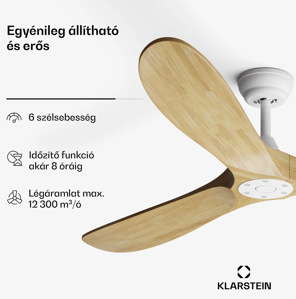 Bahama Breeze Smart Mennyezeti ventilátor, masszív fa rotorlapátok, távirányító + vezérlés alkalmazás segítségével