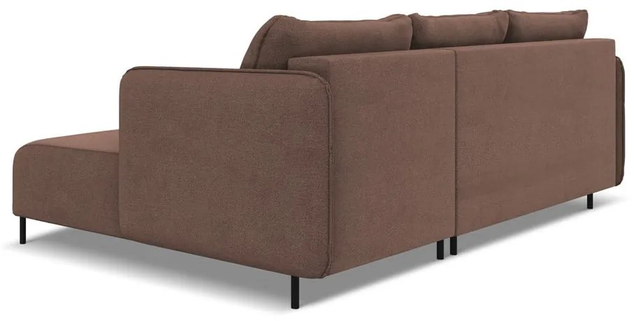 Rózsaszín kinyitható-tárolóhelyes sarokkanapé (jobb oldali) Luana – Makamii