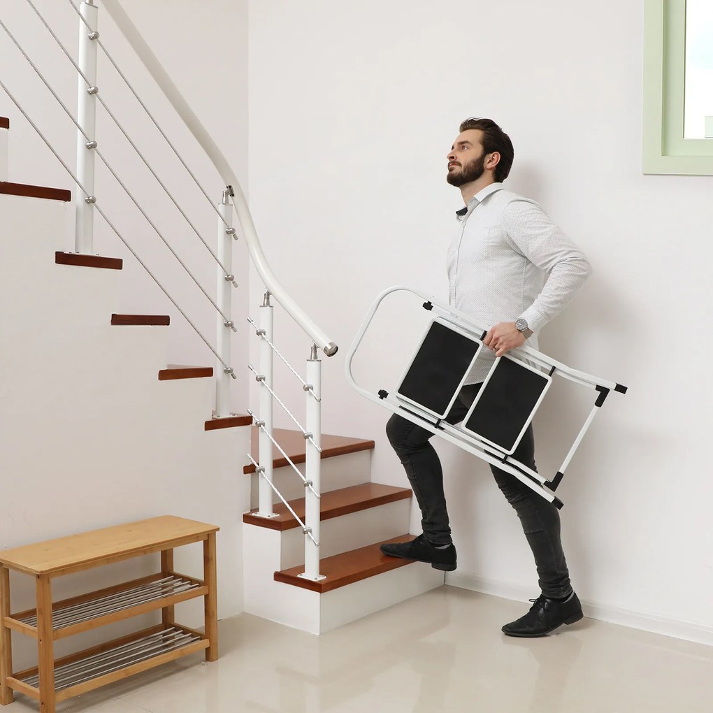 Összecsukható lépcső 2 fokos STEPLADDER, fehér