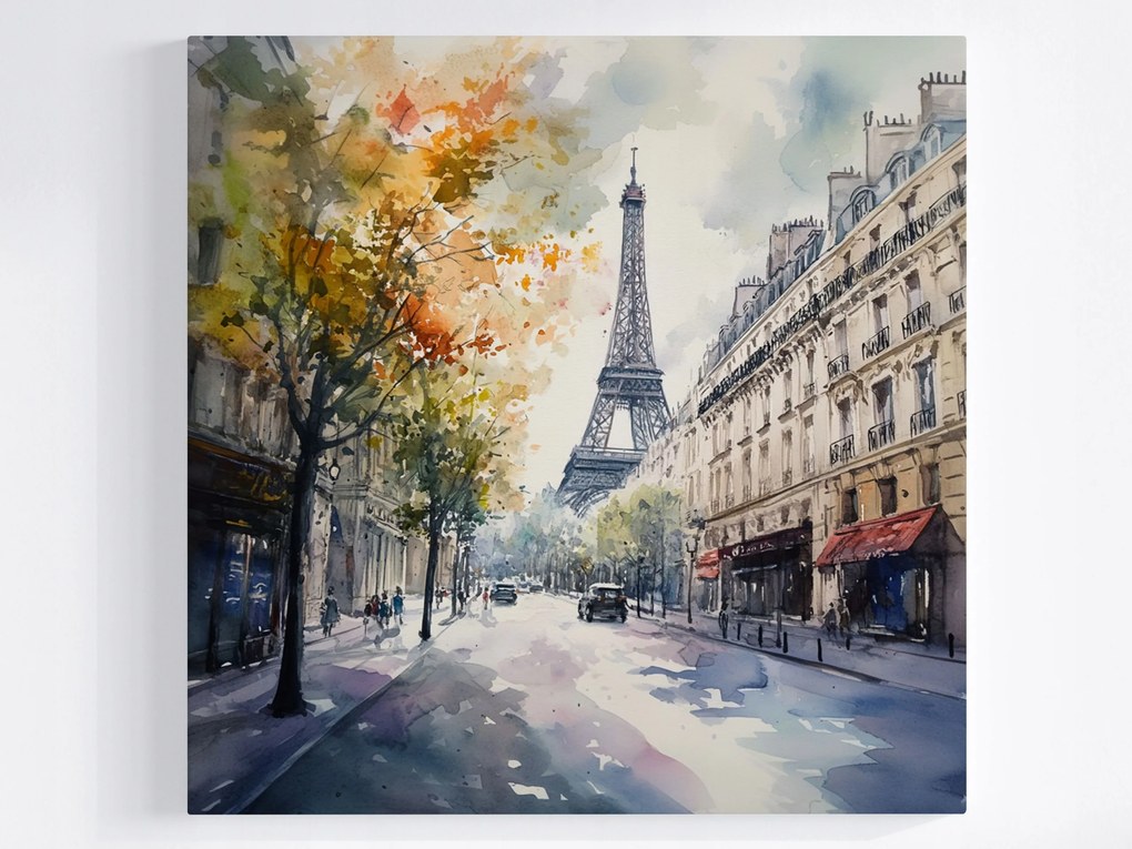 Canvas Város Párizs Franciaország Utca Eiffel-torony 40x40