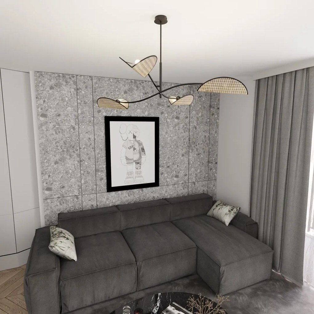 Emibig modern mennyezeti lámpa lotus barna fekete emi1463/4