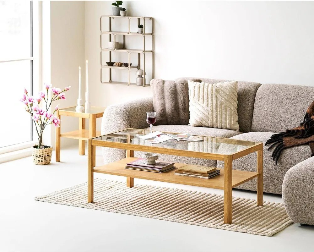 Tárolóasztal üveg asztallappal 40x40 cm Lourmarin – House Nordic