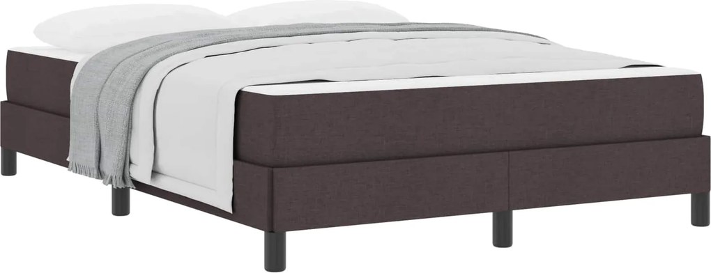 vidaXL Boxrugós ágy matracmal Sötét Barna 140 x 200 cm szövet