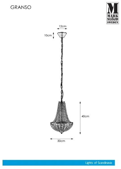 Markslöjd 107550 - Kristály fürdőszobai csillár láncon GRÄNSÖ 2xG9/20W/230V