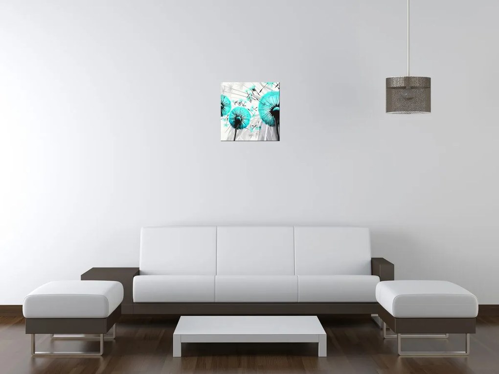 Gario Vászonkép Gyönyöru türkiz pitypangok Méret: 40 x 40 cm