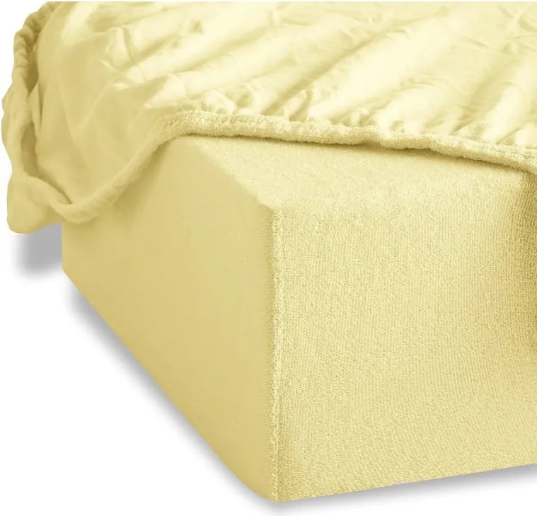 EMI Krém színű frottír gumis lepedő, 90x200-as lap