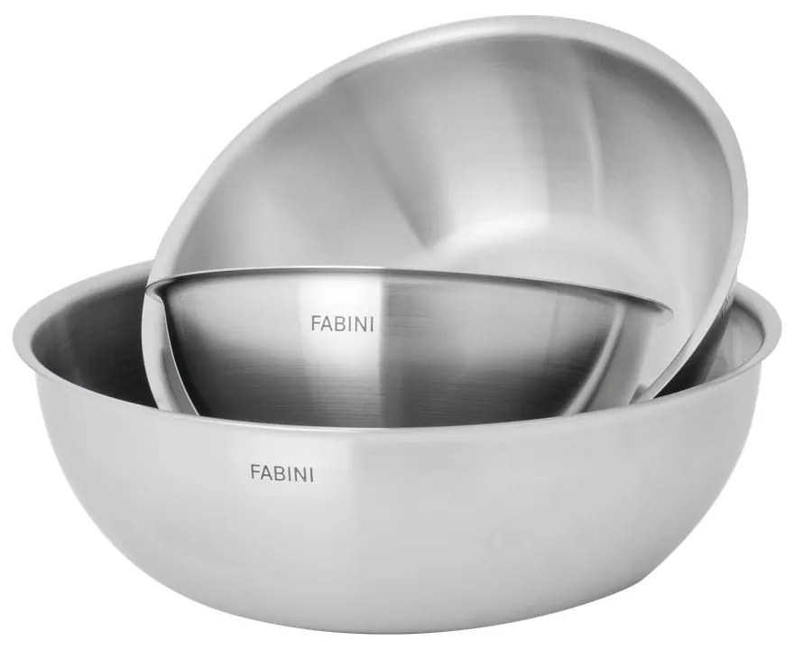Ezüstszínű rozsdamentes acél tál szett 3 db-os ø 25,5 cm Lucca 3.0 – FABINI