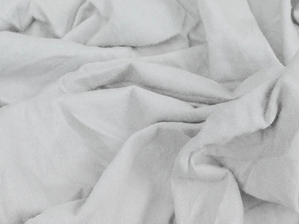 Jersey gumis lepedő lycrával ezüst színű 90 x 200 cm