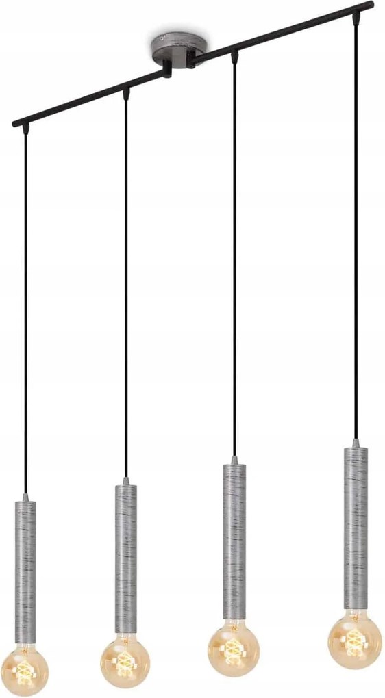 Briloner retró függeszték 4x E27 antik ezüst 85cm izzók nélkül