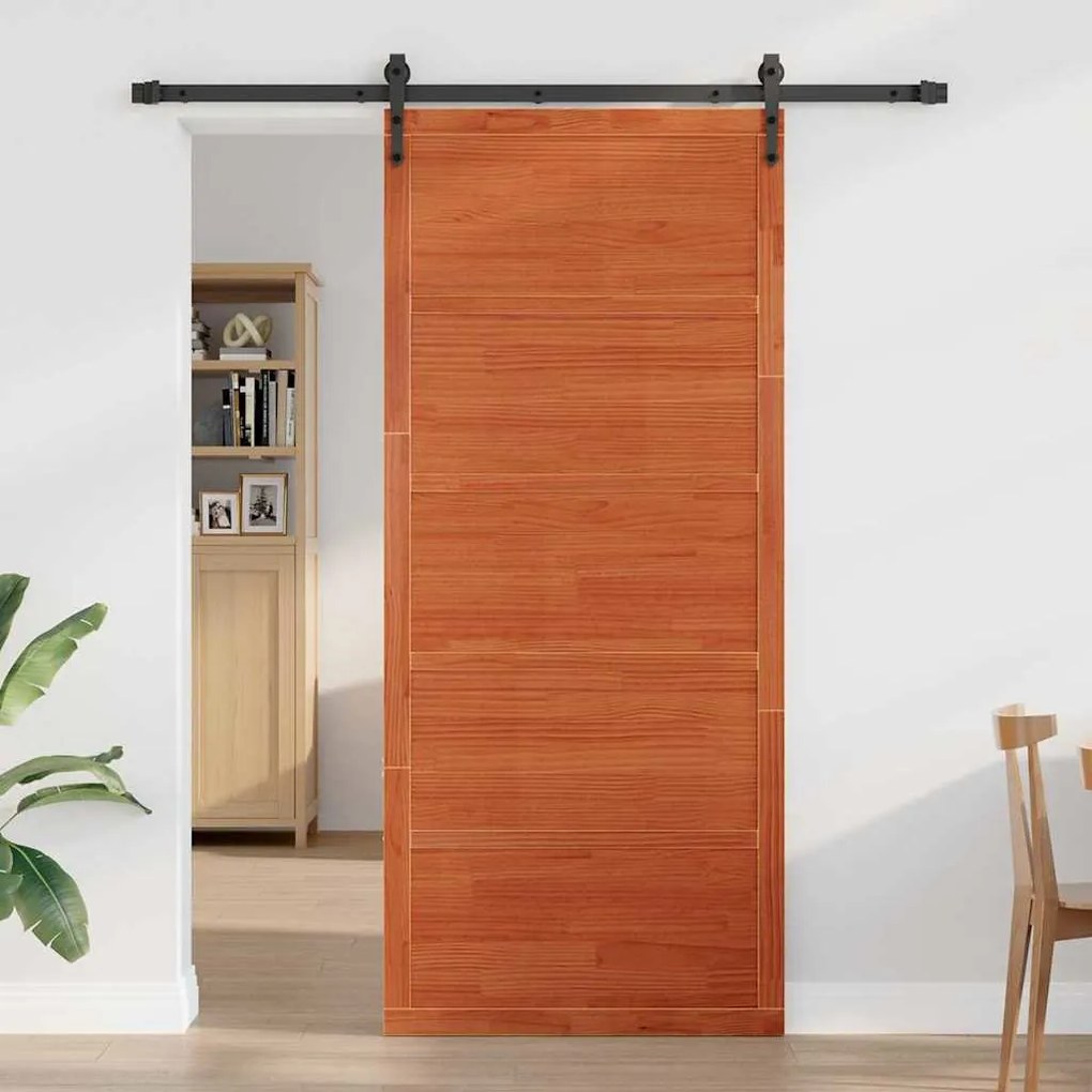 Pajtaajtó Viaszbarna 100 x 208 cm Tömör fenyőfa