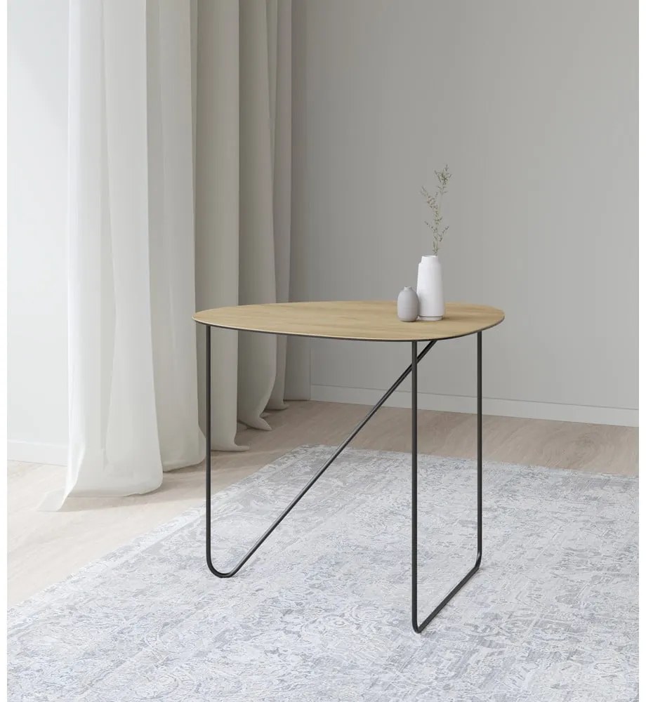 Natúr színű fém dohányzóasztal 44x50 cm Curve L Wood – LIND DNA