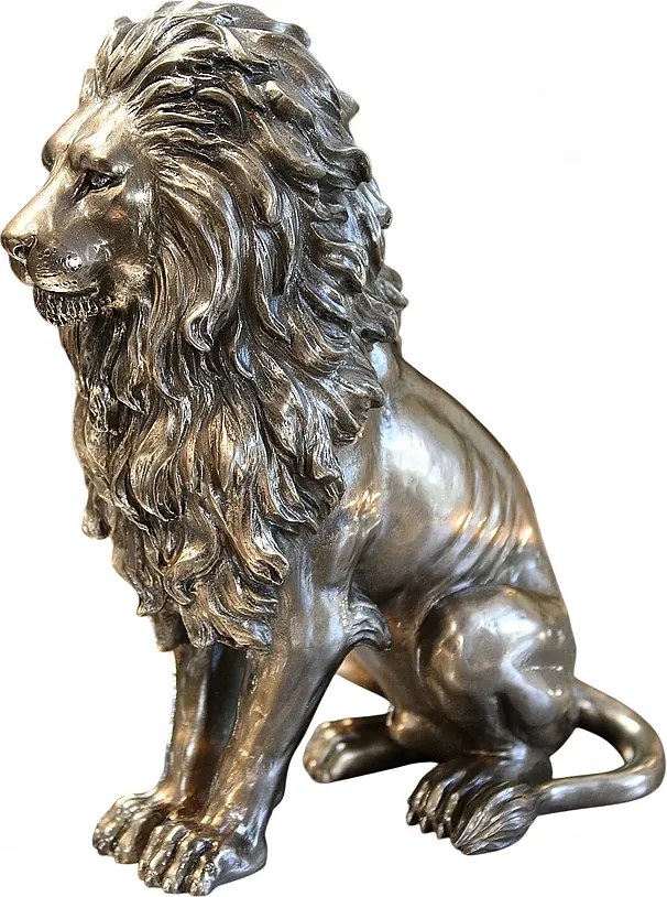 Oroszlán Figura Arany Ülő Dekoratív Irodai Nappali Veronese Gyűjtemény V