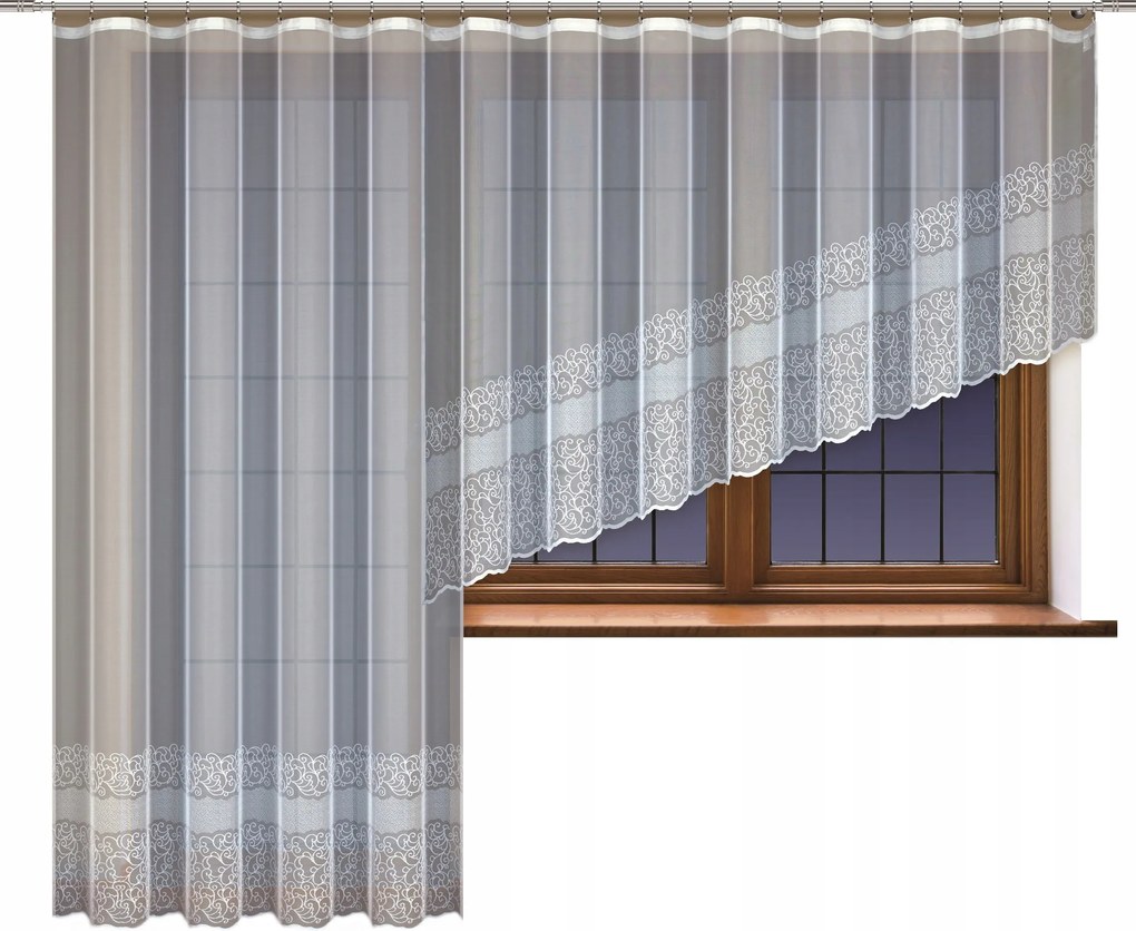 Kpl. 2 függöny minta 23839 200x240 300x150cm (szalaggal) Hímzés