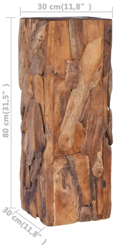 tömör tíkfa kisasztal 30 x 30 x 80 cm