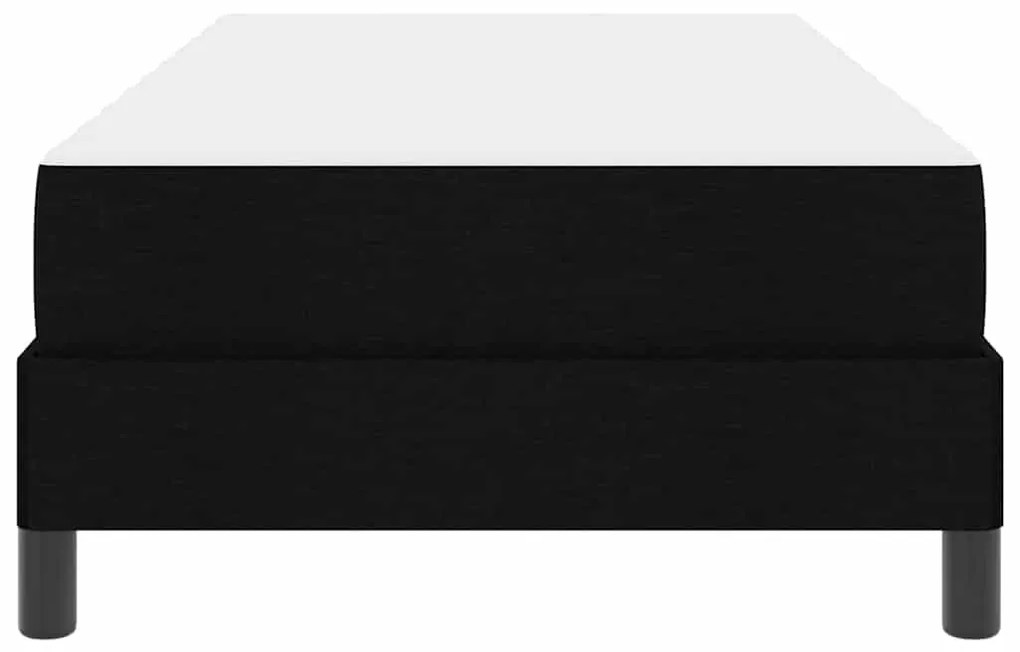 Boxrugós ágy matracmal Fekete 90 x 190 cm szövet