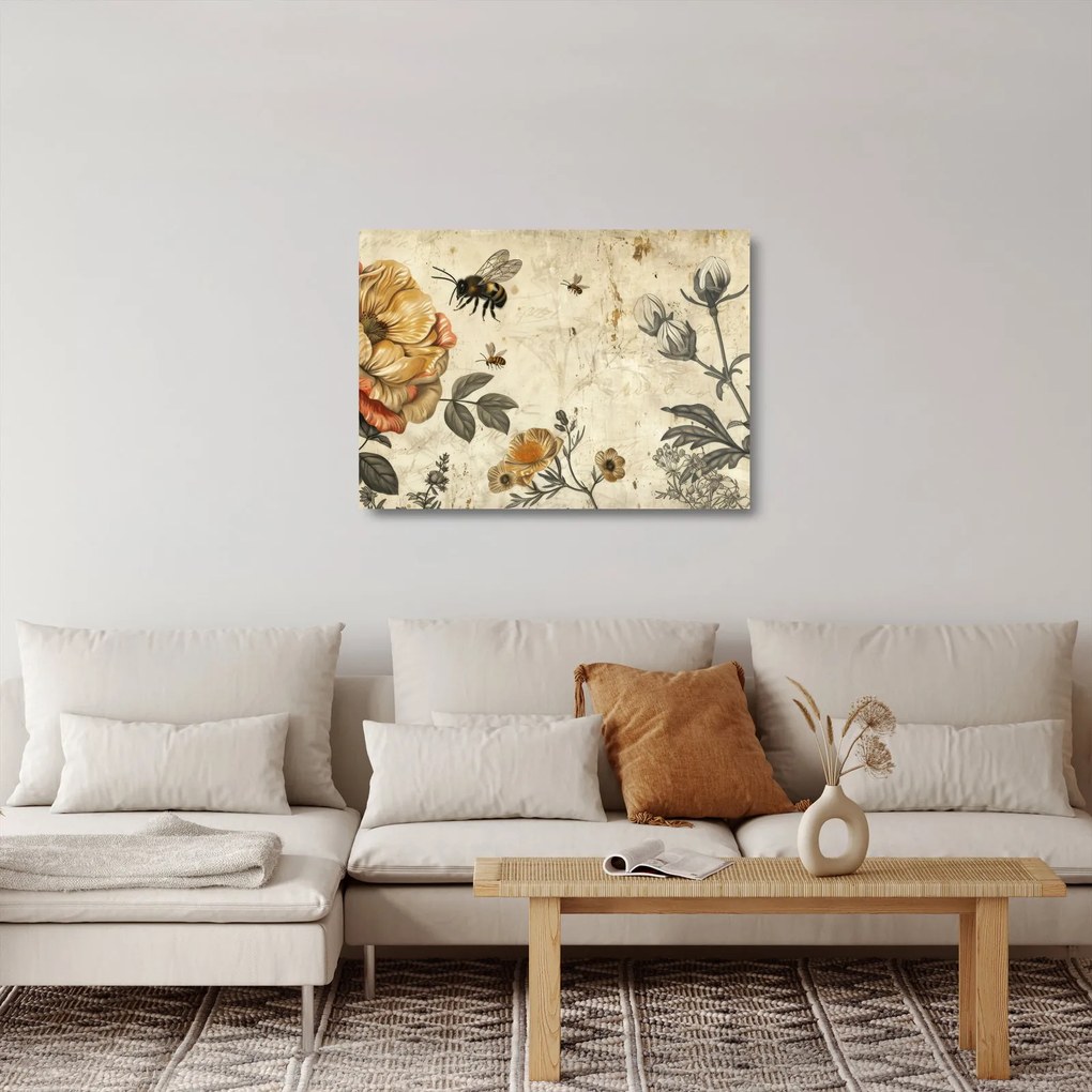 Üveg kép - Méh rét (70x50 cm)