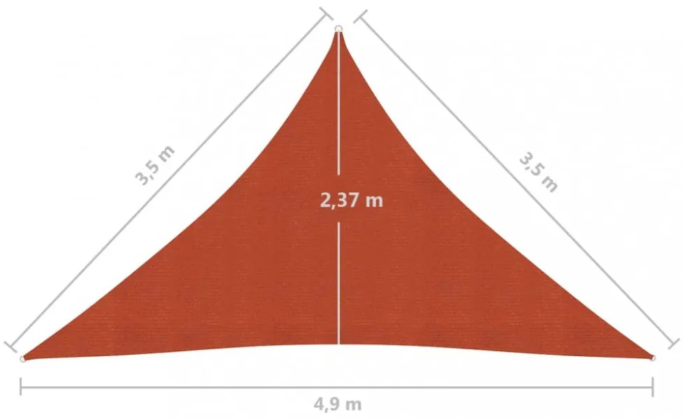terrakotta HDPE napvitorla 160 g/m² 3,5 x 3,5 x 4,9 m