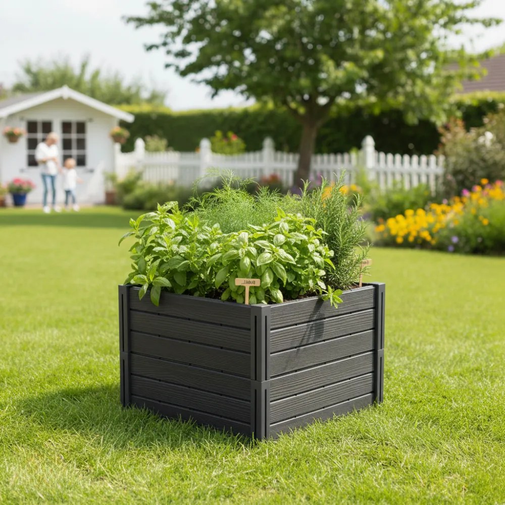 BASE PLANT magaságyás, 61x61x46cm, antracit Prosperplast