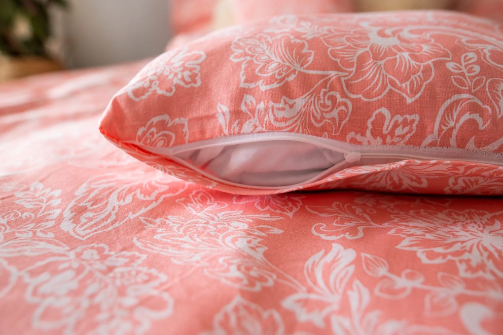 3 részes pamut ágynemű Pink Blossom 200x140cm+90x70cm TiaHome
