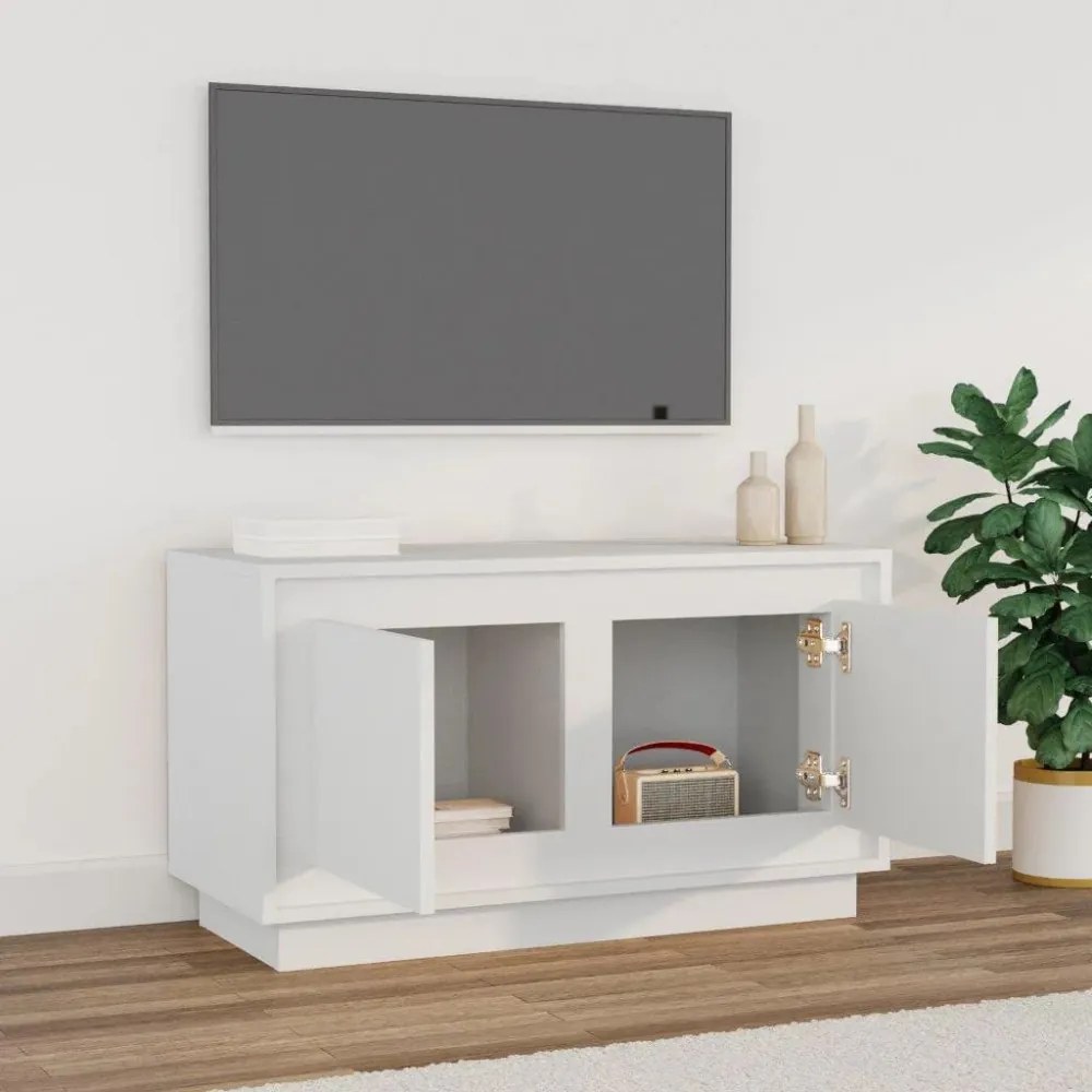 fehér szerelt fa TV-szekrény 80x35x45 cm
