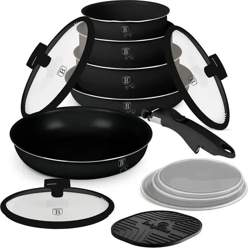 BerlingerHaus 12 részes edénykészlet Matte Black Collection(BH/8248N)
