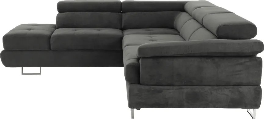 Ülőgarnitúra tárolóhellyel, szürke, szövet, balos, BUTON R