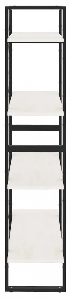 négyszintes fehér tömör fenyőfa könyvszekrény 80 x 30 x 140 cm